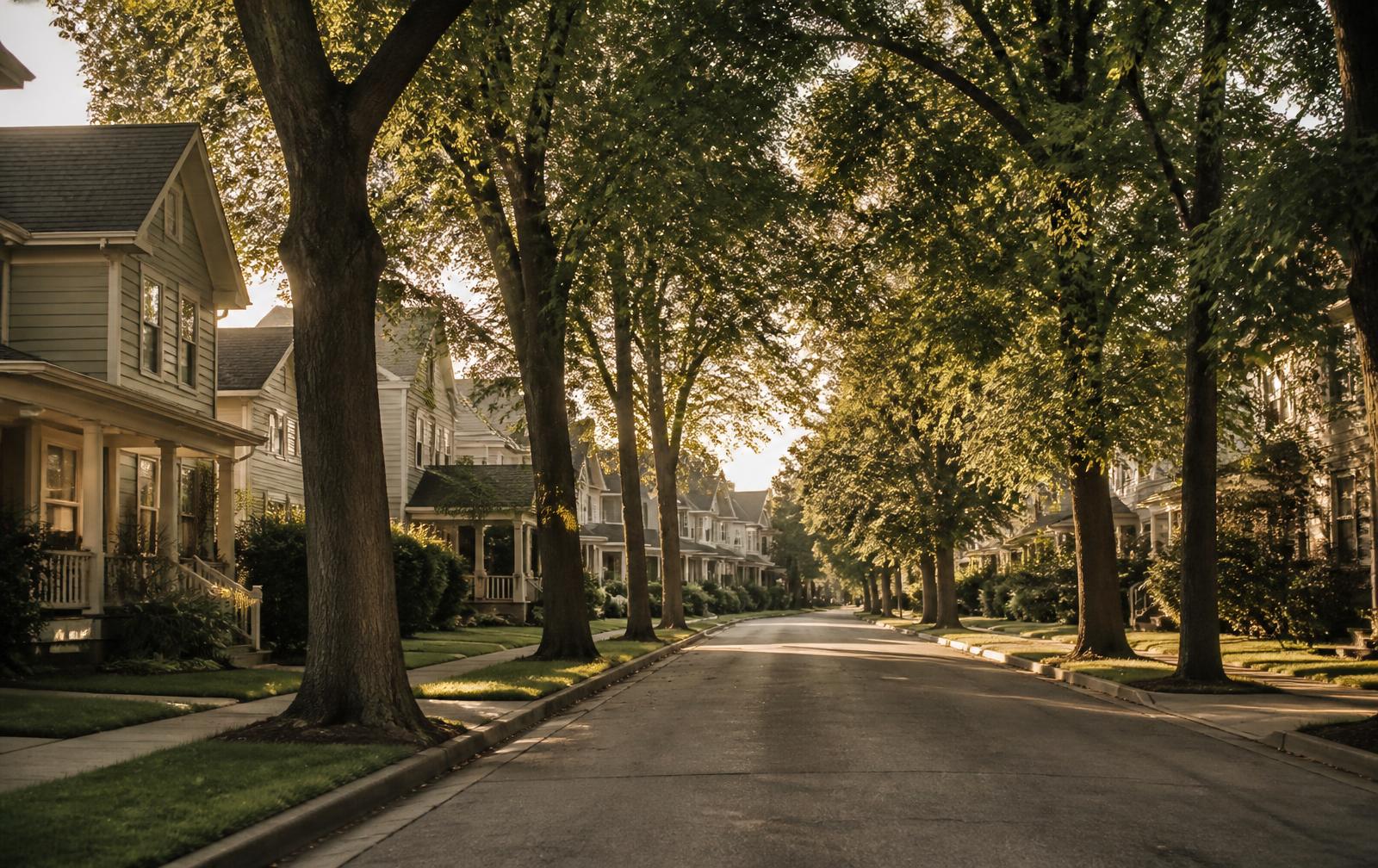Tree-lined residential street representative of the Burleson & South Fort Worth communities served